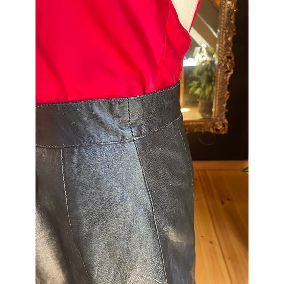 Black Leather Skirt Vintage - Picture 6 of 7